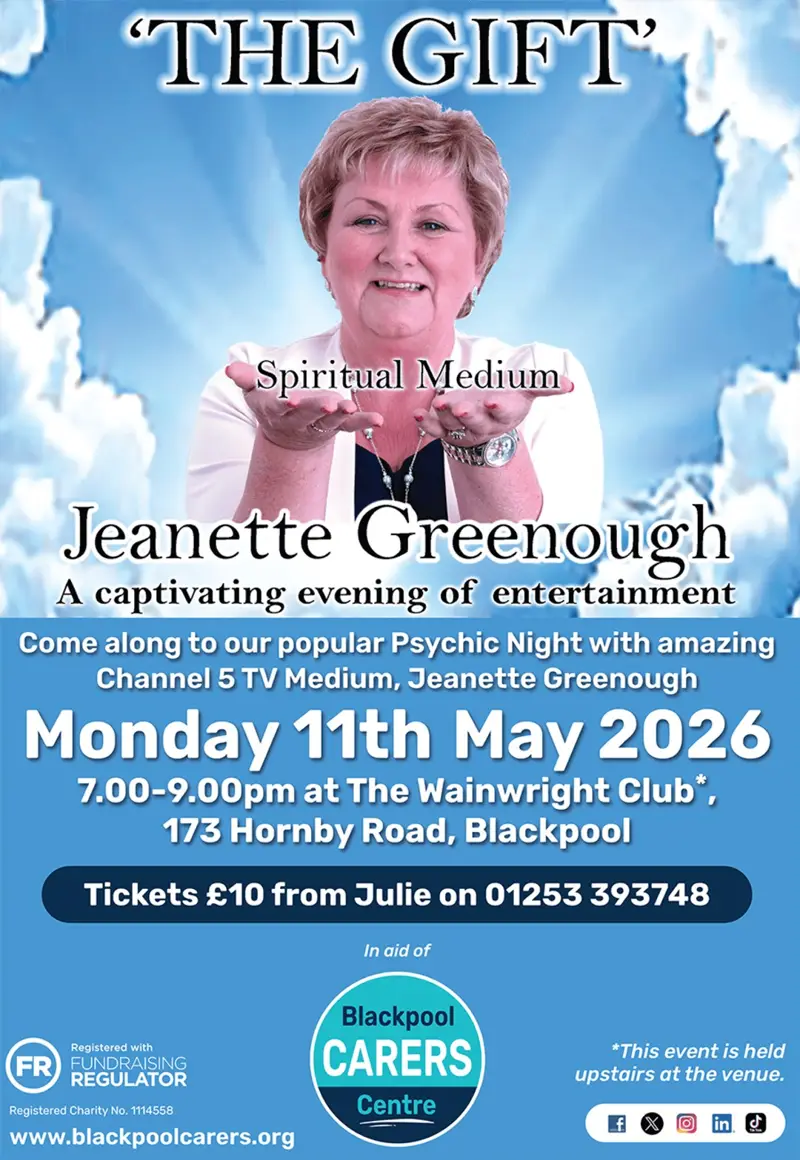 Event poster: Charity Night Demonstration, 11 May 2026, The Wainwright Club, Blackpool