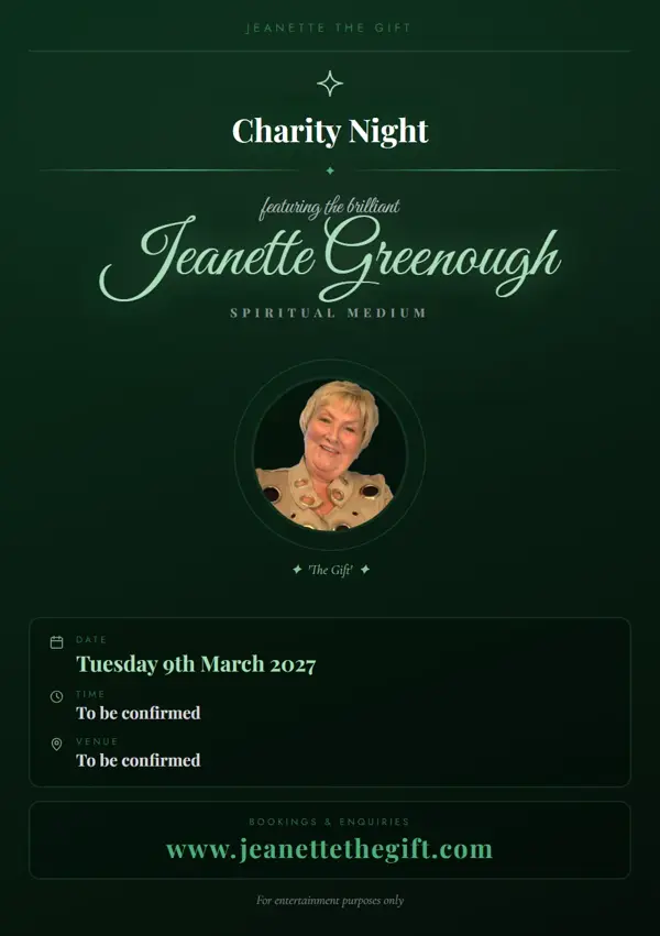 Event poster: Charity Night, 9 March 2027, Venue TBC
